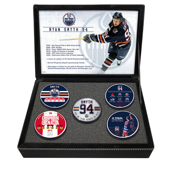 Ryan Smyth Edmonton Oilers Retirement Limited Edition 5-Puck Set