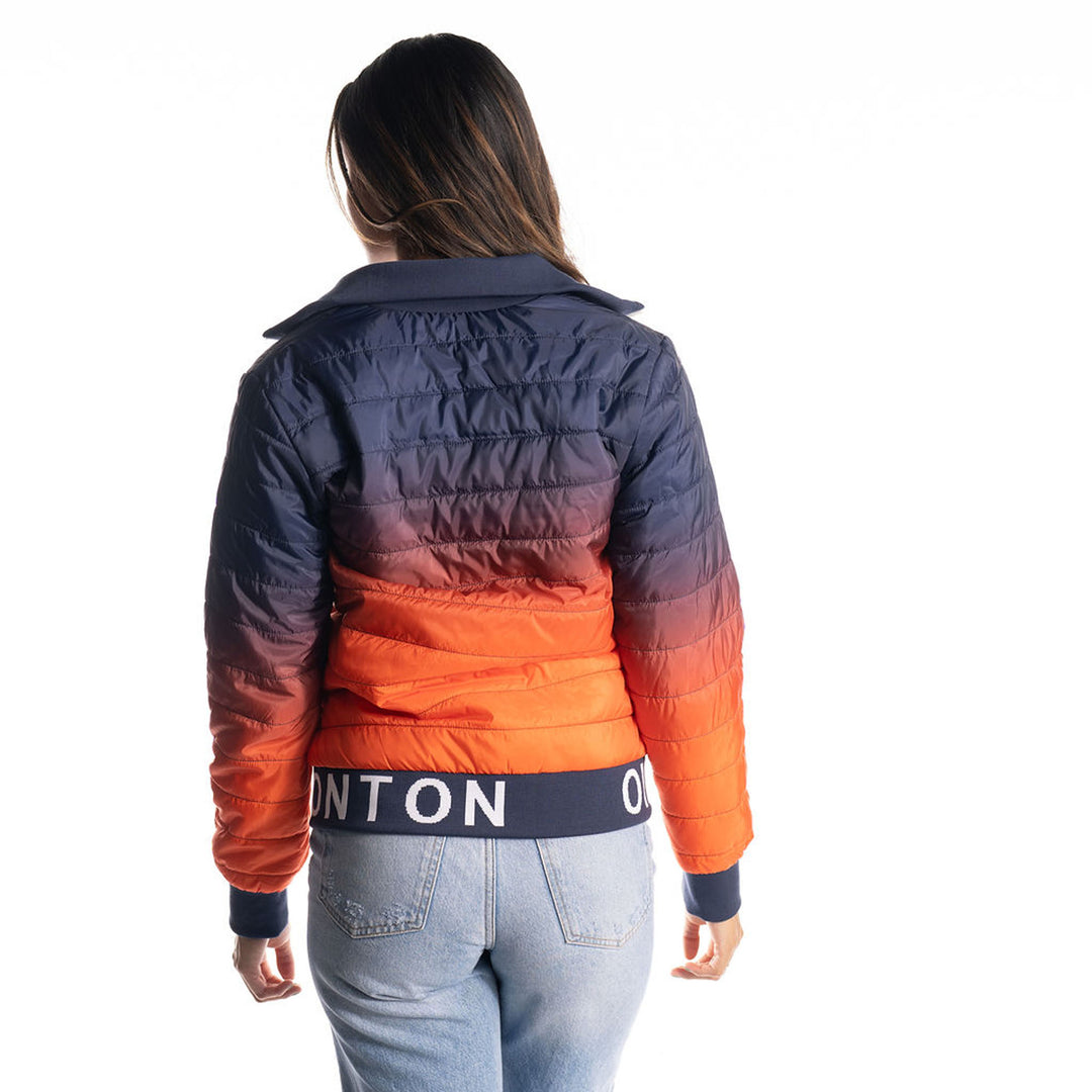 Edmonton Oilers Women's The Wild Collective Navy & Orange Puffer Jacket