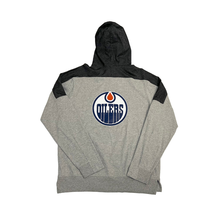 Edmonton Oilers adidas Grey & Black Cotton Pullover Hoodie