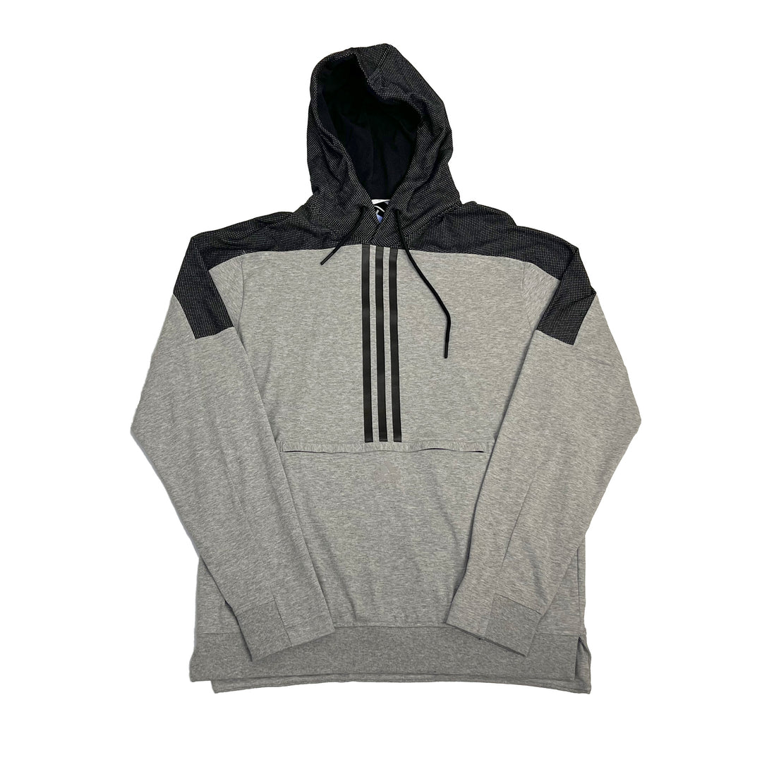 Edmonton Oilers adidas Grey & Black Cotton Pullover Hoodie